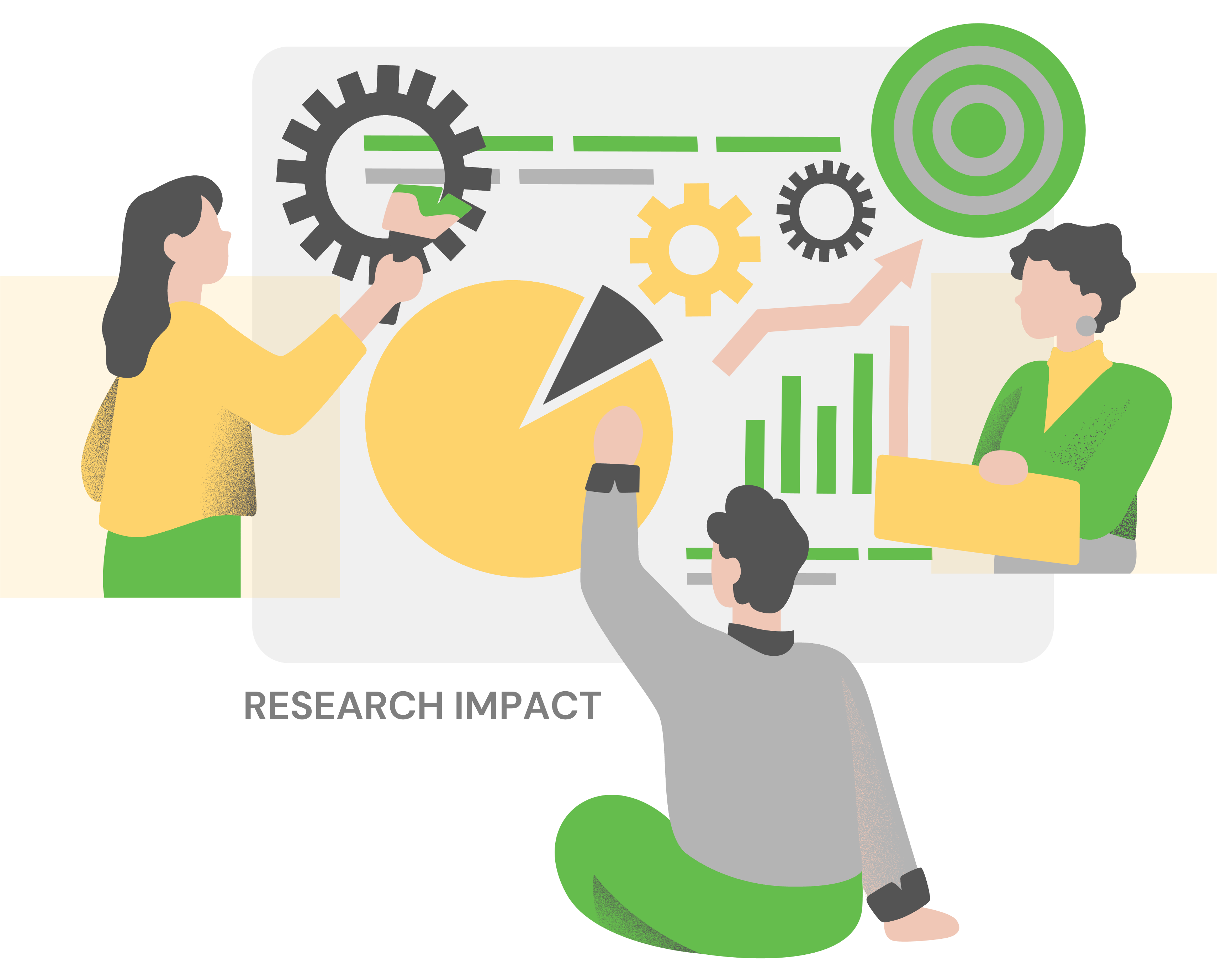 Abstract image of graphs and charts and research impact